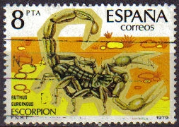 z vendido ESPAÑA 1979 2533 Sello VIII Fauna. Invertebrados. Escorpión usado Espana Spain Espagne Spagna Spanje Spanien 